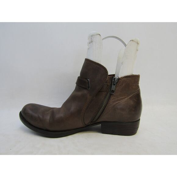 Born Womens Size 9 M Brown Leather Zip Buckle Ankle Fashion Boots Bootie - Picture 2 of 11